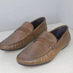 ATESBER By Inc5 MEN BRAIDED MOCCASINS - BROWN