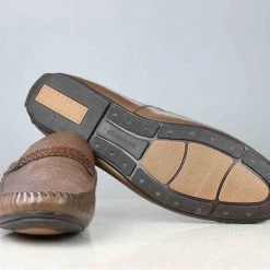 ATESBER By Inc5 MEN BRAIDED MOCCASINS - BROWN