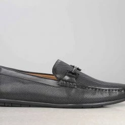 ATESBER By Inc5 MEN TRIMED MOCASSIN - BLACK