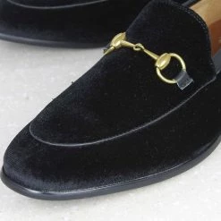 ATESBER By Inc5 TRIM SUEDE SLIPPON - BLACK