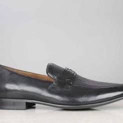 ATESBER By Inc5 MEN EMBOSS FORMAL SLIPPON - BLACK
