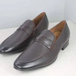 ATESBER By Inc5 MEN EMBOSS FORMAL SLIPPON - COFFEE