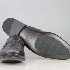 ATESBER By Inc5 MEN EMBOSS FORMAL SLIPPON - COFFEE