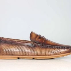 ATESBER By Inc5 MEN PLEATED BRUSH OFF MOCCASIN - APRICOT