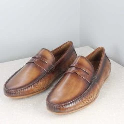ATESBER By Inc5 MEN PLEATED BRUSH OFF MOCCASIN - APRICOT