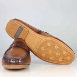 ATESBER By Inc5 MEN PLEATED BRUSH OFF MOCCASIN - APRICOT