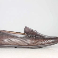 ATESBER By Inc5 PLEATED BRUSH OFF MOCCASIN - COFFEE MEN