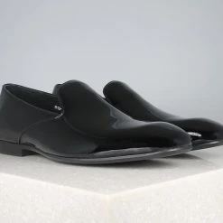 ATESBER By Inc5 PATENT PARTY SLIPPON - BLACK