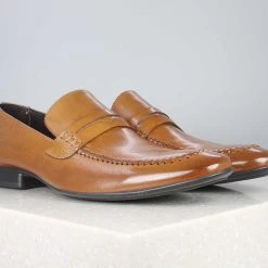 ATESBER By Inc5 WEAVE STICHED VAMP SLIPPON - TAN