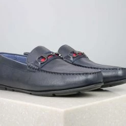 ATESBER By Inc5 PRINTED RIBBON DRIVING SHOES-BLUE