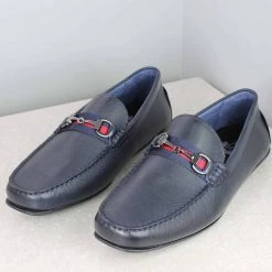 ATESBER By Inc5 PRINTED RIBBON DRIVING SHOES-BLUE