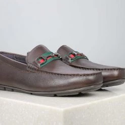 ATESBER By Inc5 PRINTED RIBBON DRIVING SHOES-BROWN