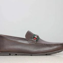 ATESBER By Inc5 PRINTED RIBBON DRIVING SHOES-BROWN