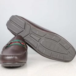 ATESBER By Inc5 PRINTED RIBBON DRIVING SHOES-BROWN