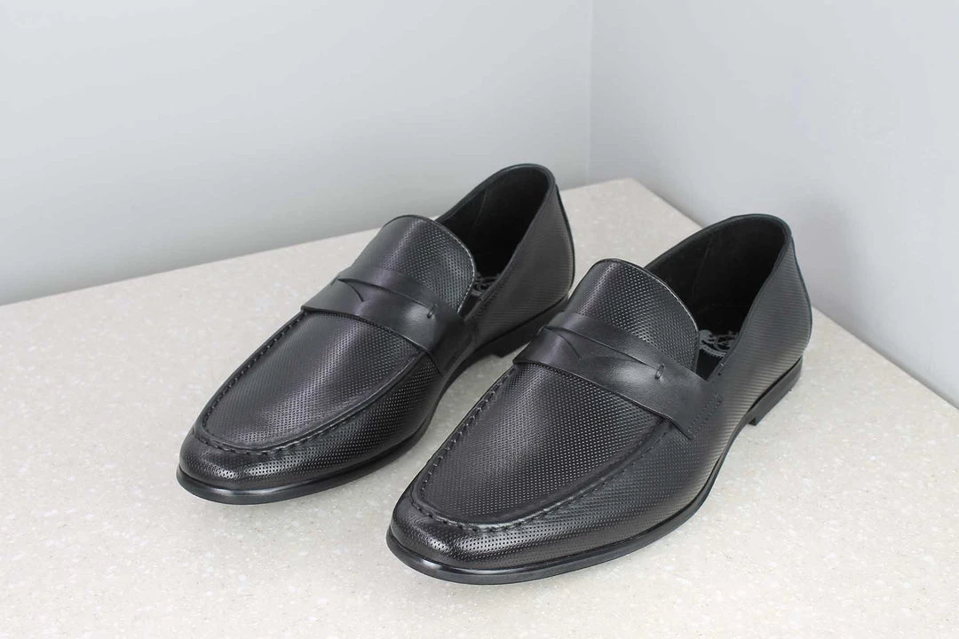 ATESBER By Inc5 PERFORATED FORMAL SLIPON-BLACK MEN 5 ATESBER By Inc5 PERFORATED FORMAL SLIPON-BLACK MEN