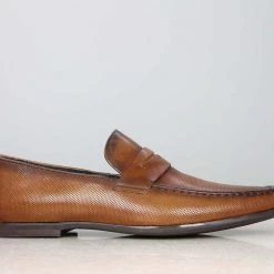 ATESBER By Inc5 MEN PERFORATED FORMAL SLIPON-TAN