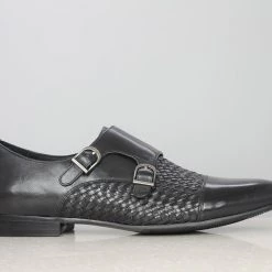 ATESBER By Inc5 SEMI WOVEN DOUBLE MONK-BLACK MEN