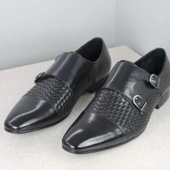 ATESBER By Inc5 SEMI WOVEN DOUBLE MONK-BLACK MEN