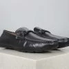 ATESBER By Inc5 MEN TRIM TPR LEATHER DRIVING SHOES-BLACK