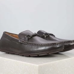 ATESBER By Inc5 TRIM TPR LEATHER DRIVING SHOES-COFFEE