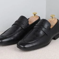 ATESBER By Inc5 MEN FORMAL SLIPPONS-BLACK