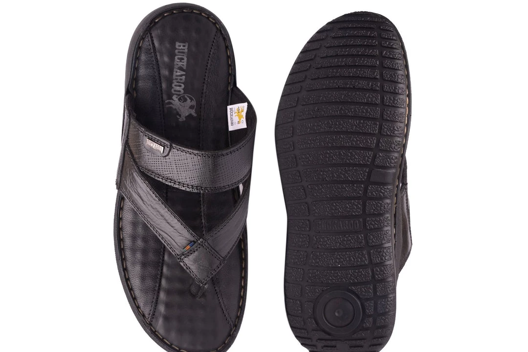 Buckaroo Men's Black Leather Strollers Chappel 9 Buckaroo Men's Black Leather Strollers Chappel