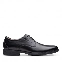 Clarks WHIDDON PLAIN BLACK LEATHER MEN