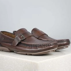PRIVO By Inc5 MEN BUCKLE STRAP DRIVING SHOES - BROWN