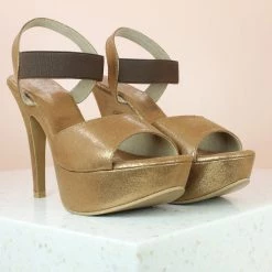 Inc.5 SALE CONE HIGH HEEL SANDAL-ANTIQUE GOLD
