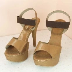 Inc.5 SALE CONE HIGH HEEL SANDAL-ANTIQUE GOLD