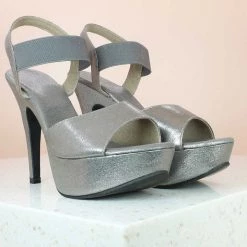 Inc.5 CONE HIGH HEEL SANDAL-GUN METAL