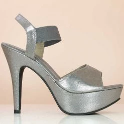 Inc.5 CONE HIGH HEEL SANDAL-GUN METAL