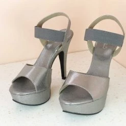 Inc.5 CONE HIGH HEEL SANDAL-GUN METAL