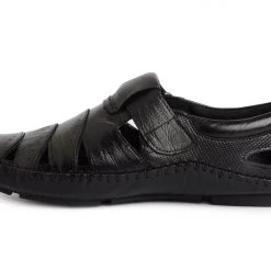 Buckaroo Men's Black Leather Strollers Sandal 9 Buckaroo Men's Black Leather Strollers Sandal