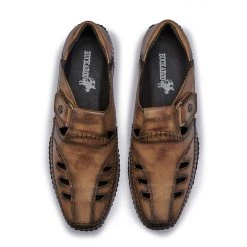 Buckaroo Men's Tan Leather Strollers Sandal