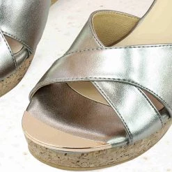 Inc.5 CROSS STRAP PLATFORM-G.METAL SALE