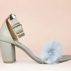Inc.5 FUR COUNTER HEEL SANDAL-DARK BEIGE SALE