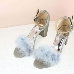 Inc.5 FUR COUNTER HEEL SANDAL-DARK BEIGE SALE