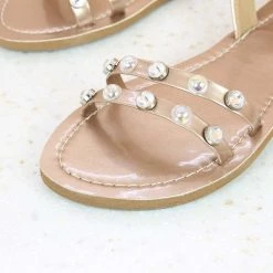 Inc.5 STUDDED FLAT THONG-ROSE GOLD
