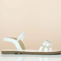Inc.5 STUDDED FLAT THONG-WHITE SALE