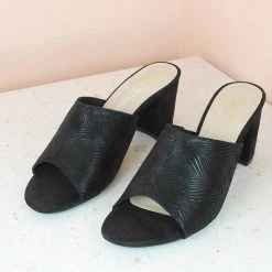 Inc.5 SALE BLOCK HEEL FORMAL MULES-BLACK