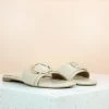 Inc.5 SALE BUCKLE FLAT CASUAL MULE-BEIGE