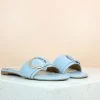 Inc.5 SALE BUCKLE FLAT CASUAL MULE-BLUE