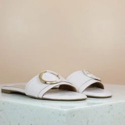 Inc.5 SALE BUCKLE FLAT CASUAL MULE-PEACH