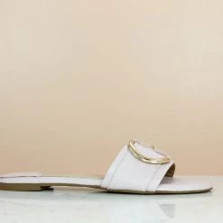 Inc.5 SALE BUCKLE FLAT CASUAL MULE-PEACH