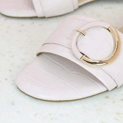 Inc.5 SALE BUCKLE FLAT CASUAL MULE-PEACH