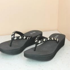 Inc.5 CORK COVERED PLATFORM THONG-BLACK Casual