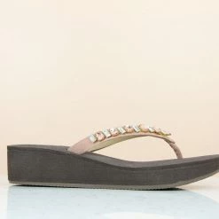 Inc.5 Casual CORK COVERED PLATFORM THONG-PEACH