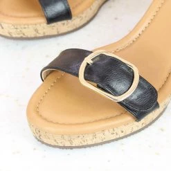 Inc.5 WOVEN FLAT CASUAL MULE-BLACK SALE