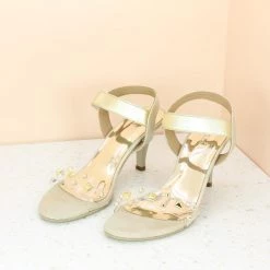 Inc.5 TRANSPARENT STUDDED SANDAL-GOLD